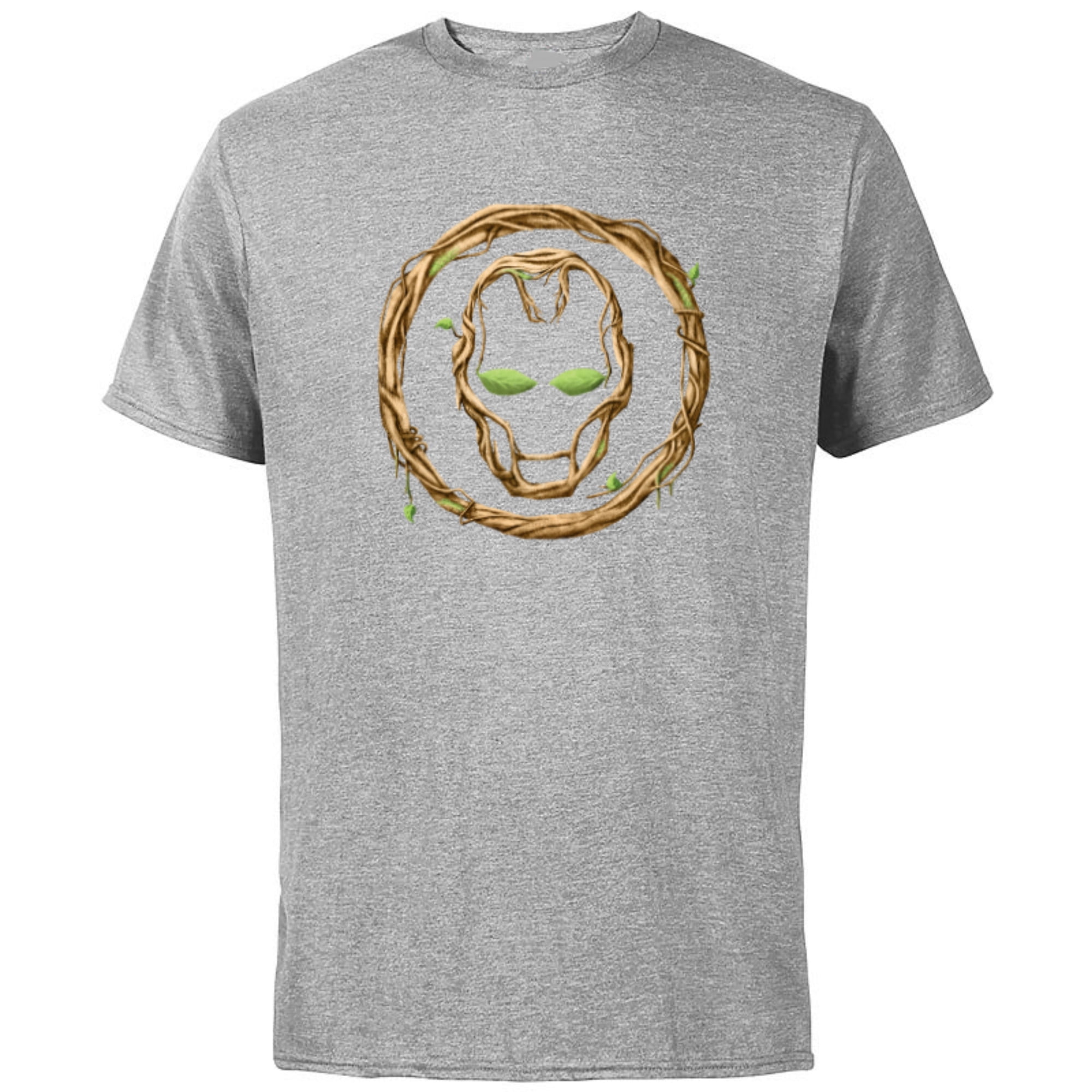 Marvel 85th Anniversary We Are Groot Iron Man Helmet Logo - Short Sleeve Cotton T-Shirt for Adults - Customized-Athletic Heather