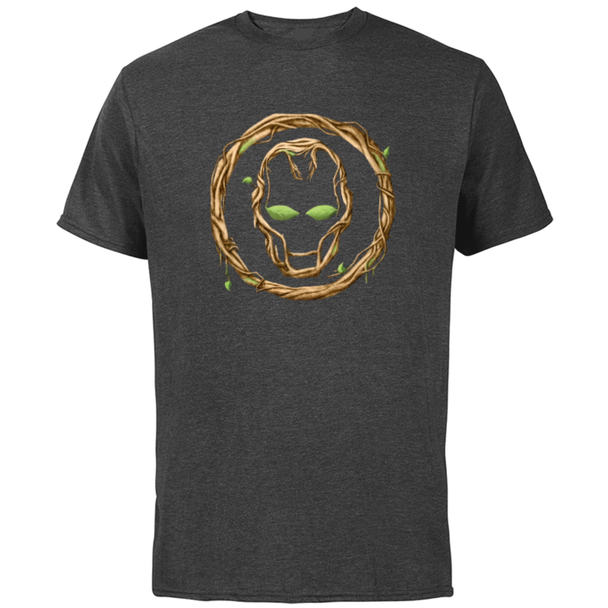 Marvel 85th Anniversary We Are Groot Iron Man Helmet Logo - Short Sleeve Cotton T-Shirt for Adults - Customized-Charcoal