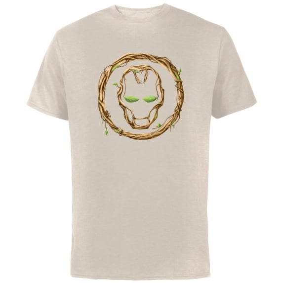 Marvel 85th Anniversary We Are Groot Iron Man Helmet Logo - Short Sleeve Cotton T-Shirt for Adults - Customized-Natural