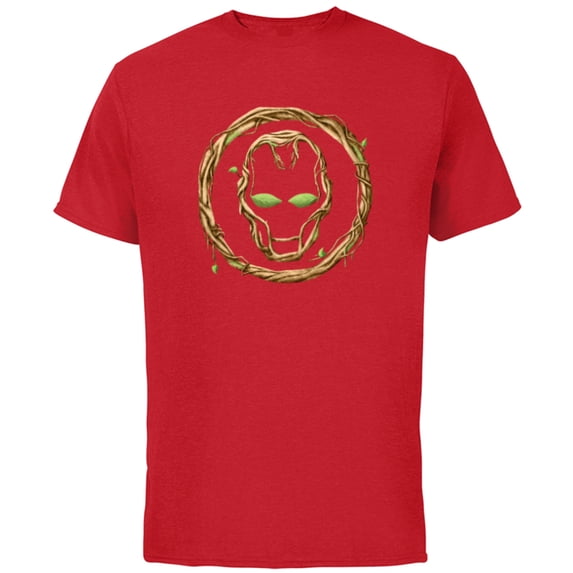 Marvel 85th Anniversary We Are Groot Iron Man Helmet Logo - Short Sleeve Cotton T-Shirt for Adults - Customized-Red