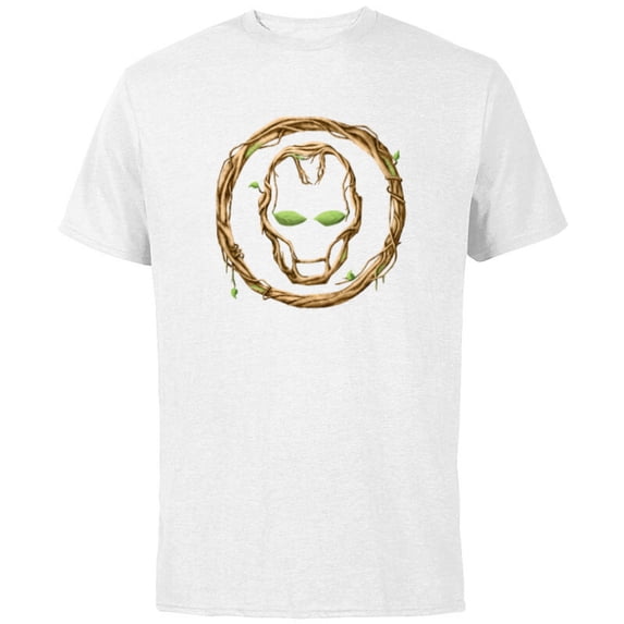 Marvel 85th Anniversary We Are Groot Iron Man Helmet Logo - Short Sleeve Cotton T-Shirt for Adults - Customized-White