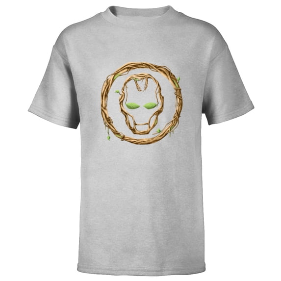 Marvel 85th Anniversary We Are Groot Iron Man Helmet Logo - Short Sleeve T-Shirt for Kids - Customized-Athletic Heather