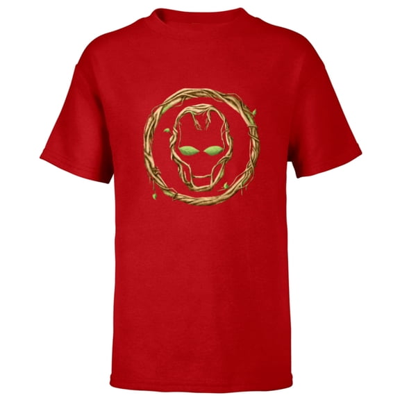 Marvel 85th Anniversary We Are Groot Iron Man Helmet Logo - Short Sleeve T-Shirt for Kids - Customized-Red