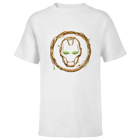 Marvel 85th Anniversary We Are Groot Iron Man Helmet Logo - Short Sleeve T-Shirt for Kids - Customized-White