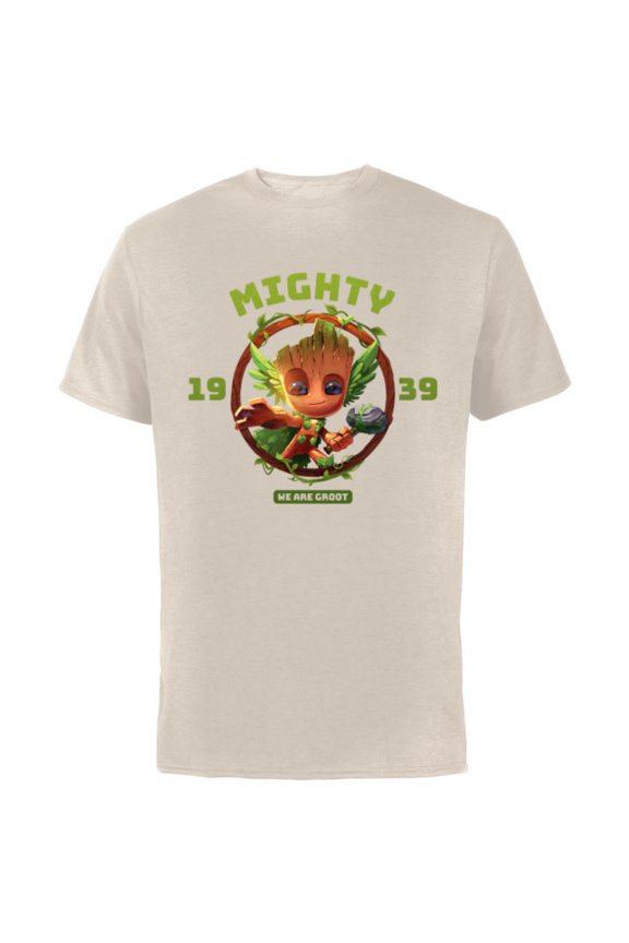 85th Anniversary We Are Groot Mighty Thor Impression - Short Sleeve Cotton T-Shirt for Adults - Customized-Natural
