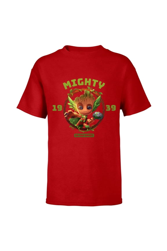85th Anniversary We Are Groot Mighty Thor Impression - Short Sleeve T-Shirt for Kids - Customized-Red