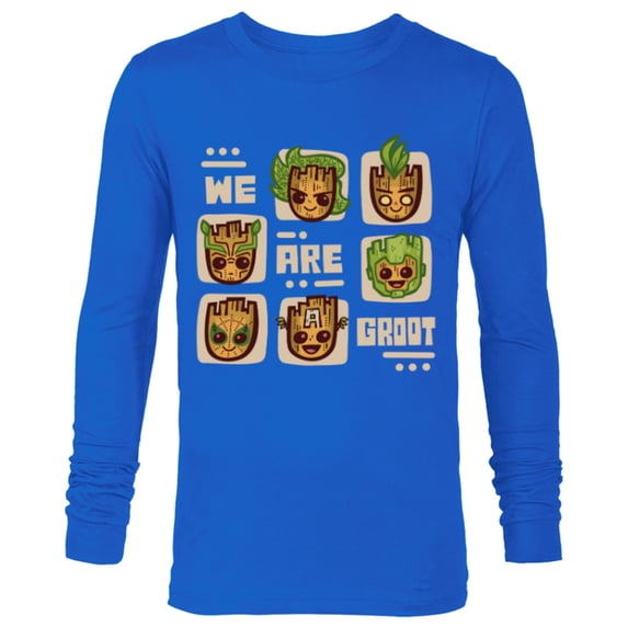 Marvel 85th Anniversary We Are Groot Super Hero Impressions - Long Sleeve T-Shirt for Men - Customized-Navy