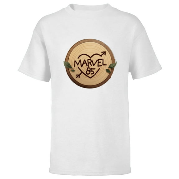 Marvel 85th Anniversary We Are Groot Tree Stump 85 Heart - Short Sleeve T-Shirt for Kids - Customized-White