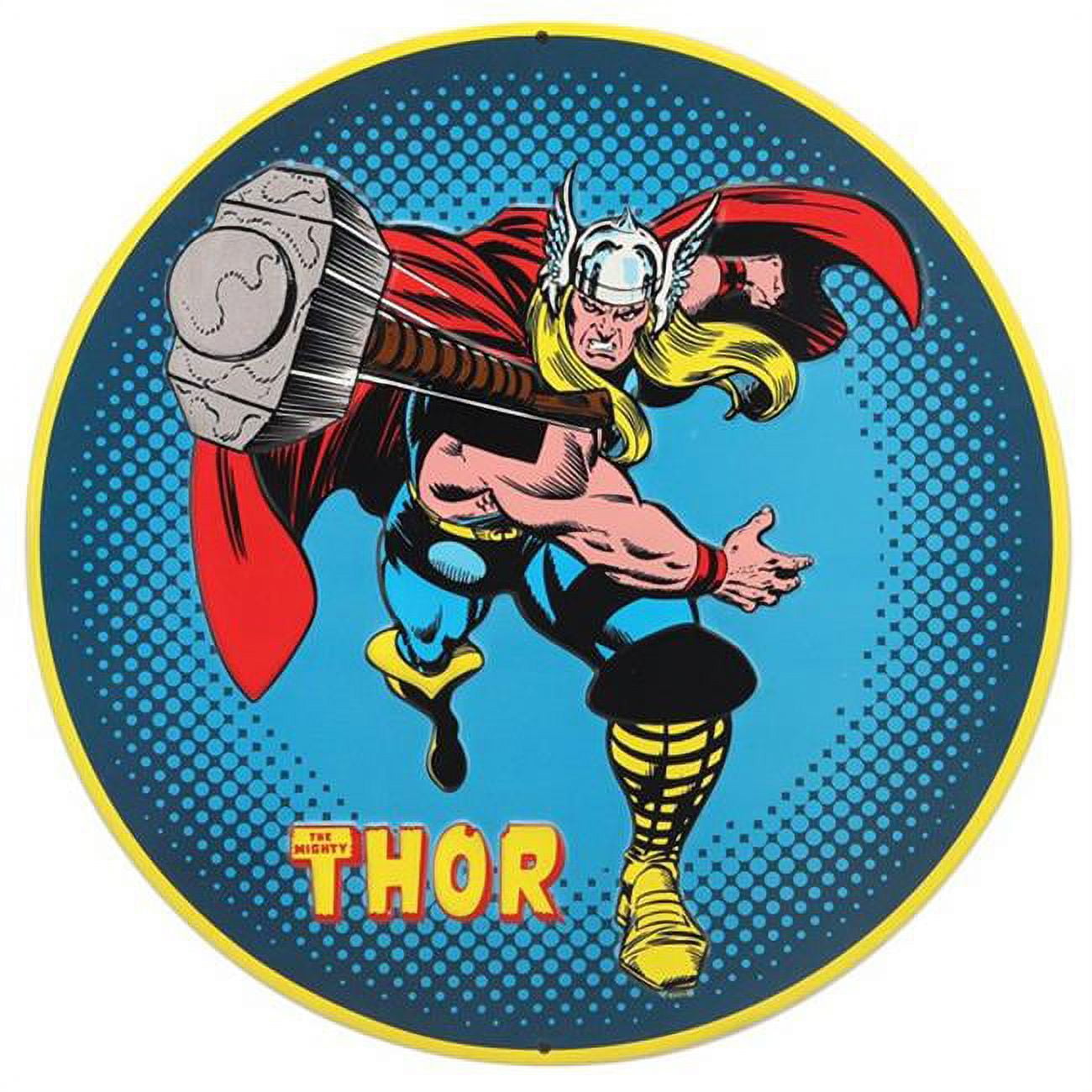Marvel 90166531-S Thor Classic Round Embossed Tin Sign - Walmart.com