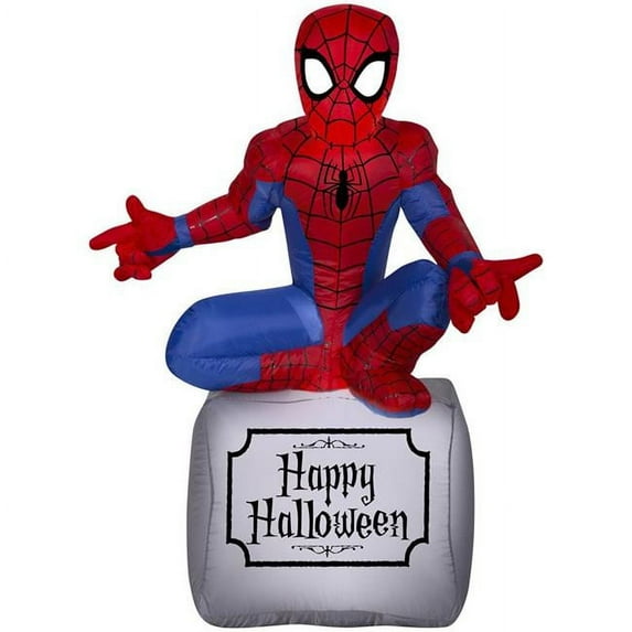 Marvel 9016714 42.13 x 19.69 in. Airblown Spiderman Lighted Halloween Inflatable, White