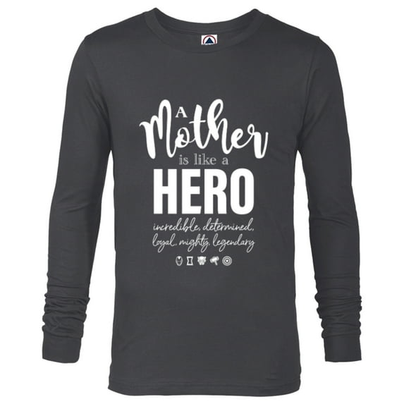 Marvel A Mother Is Like A Hero - Long Sleeve T-Shirt for Men - Customized-Charcoal Heather