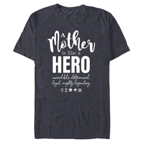 Marvel A Mother Is Like A Hero - Short Sleeve Blended T-Shirt for Adults - Customized-Navy Heather