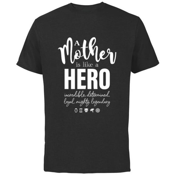 Marvel A Mother Is Like A Hero - Short Sleeve Cotton T-Shirt for Adults - Customized-Black