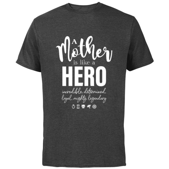 Marvel A Mother Is Like A Hero - Short Sleeve Cotton T-Shirt for Adults - Customized-Charcoal