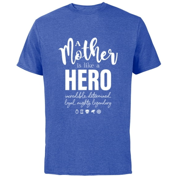 Marvel A Mother Is Like A Hero - Short Sleeve Cotton T-Shirt for Adults - Customized-Royal Heather