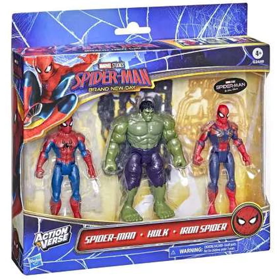 Marvel ActionVerse Spider-Man, Hulk & Iron Spider Action Figure