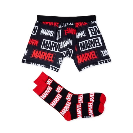 Marvel , Adult Mens, Boxer Briefs and Crew Socks, 2-Piece Set, Size S-2XL