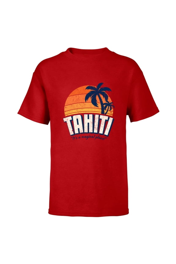 Agents of S.H.I.E.L.D Tahiti - Short Sleeve T-Shirt for Kids- Customized-Red