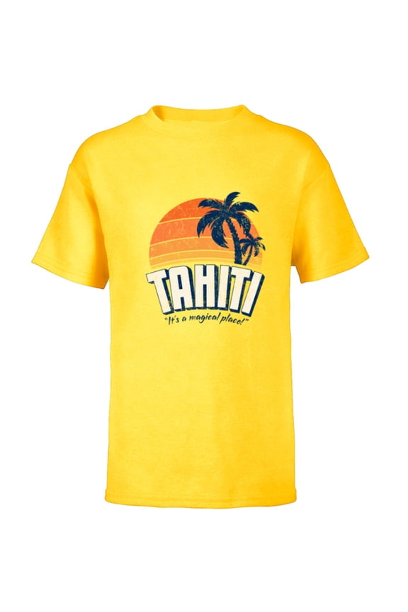 Agents of S.H.I.E.L.D Tahiti - Short Sleeve T-Shirt for Kids- Customized-Yellow