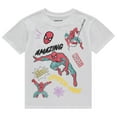 thumbnail image 1 of Marvel Amazing Spiderman Super Hero Girls Short Sleeve T-Shirt- Little and Big Girl Sizes 4-16 Ivory, 1 of 7