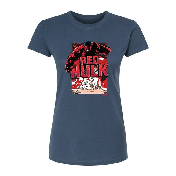 Marvel - Angry Red Hulk - Juniors Fitted Graphic T-Shirt