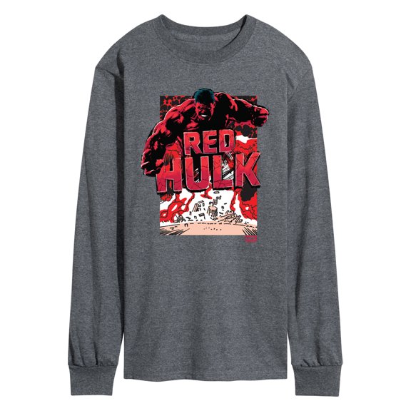 Marvel - Angry Red Hulk - Men's Long Sleeve Graphic T-Shirt