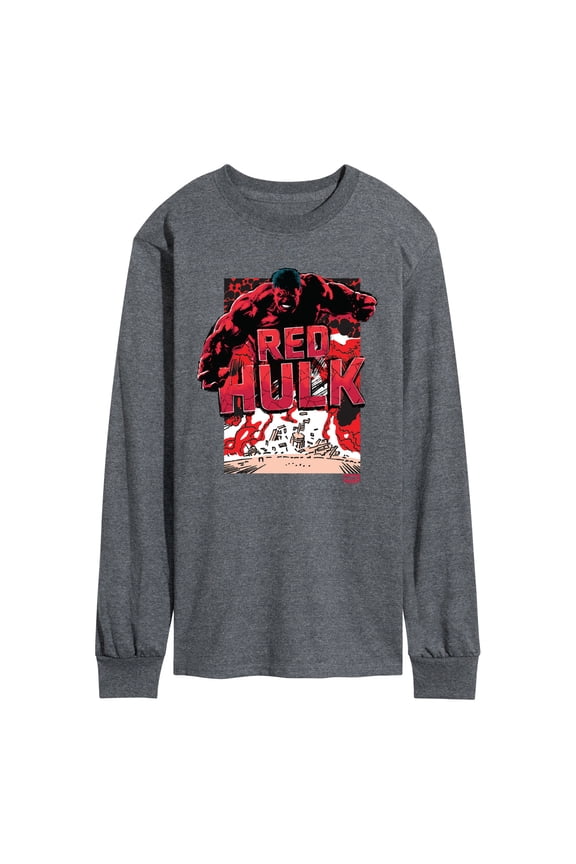 - Angry Red Hulk - Men's Long Sleeve Graphic T-Shirt