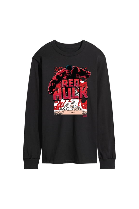 - Angry Red Hulk - Men's Long Sleeve Graphic T-Shirt