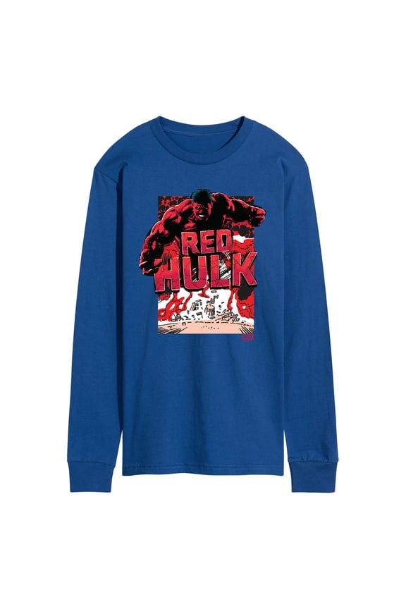 - Angry Red Hulk - Men's Long Sleeve Graphic T-Shirt