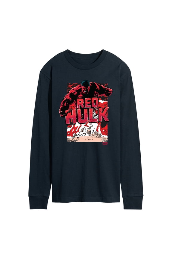 - Angry Red Hulk - Men's Long Sleeve Graphic T-Shirt