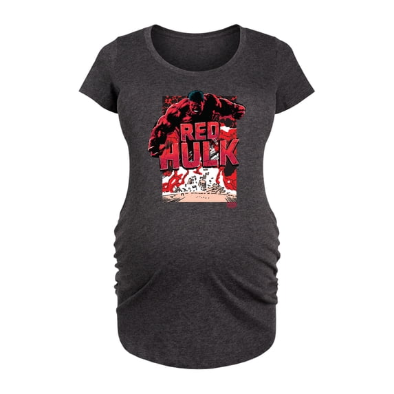 Marvel - Angry Red Hulk - Women's Maternity Scoop Neck Graphic T-Shirt