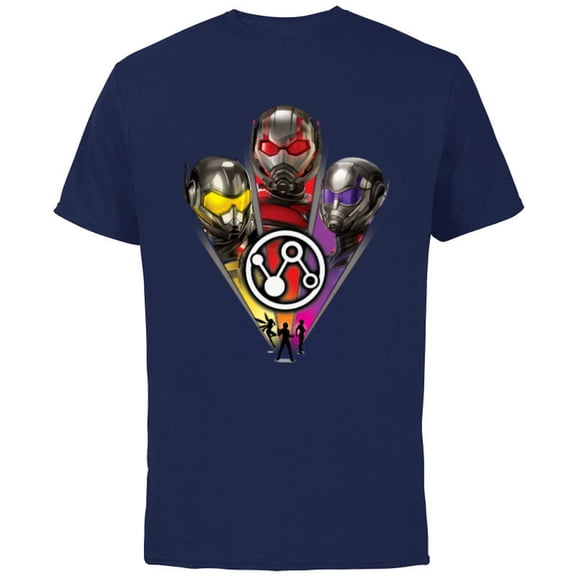 Marvel Ant-Man and the Wasp: Quantumania 3 Heroes Icon - Short Sleeve Cotton T-Shirt for Adults - Customized-Navy