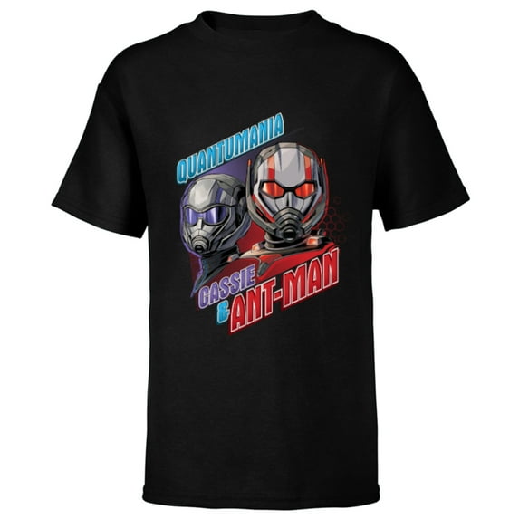 Marvel Ant-Man and the Wasp: Quantumania Cassie & Ant-Man - Short Sleeve T-Shirt for Kids - Customized-Black