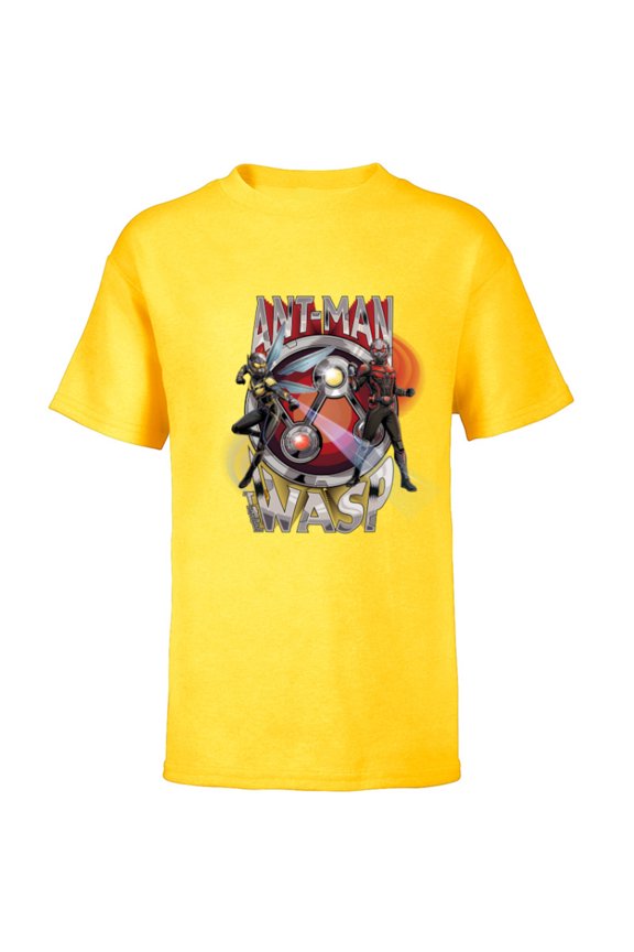 Ant-Man and the Wasp: Quantumania Hero Names & Icon - Short Sleeve T-Shirt for Kids - Customized-Yellow