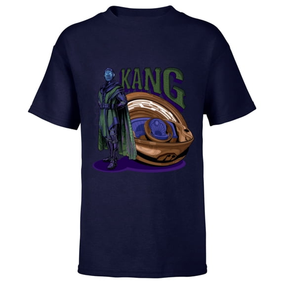 Marvel Ant-Man and the Wasp: Quantumania Kang with Time Ship - Short Sleeve T-Shirt for Kids - Customized-Navy