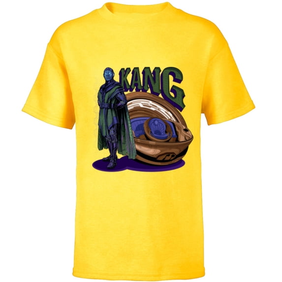 Marvel Ant-Man and the Wasp: Quantumania Kang with Time Ship - Short Sleeve T-Shirt for Kids - Customized-Yellow