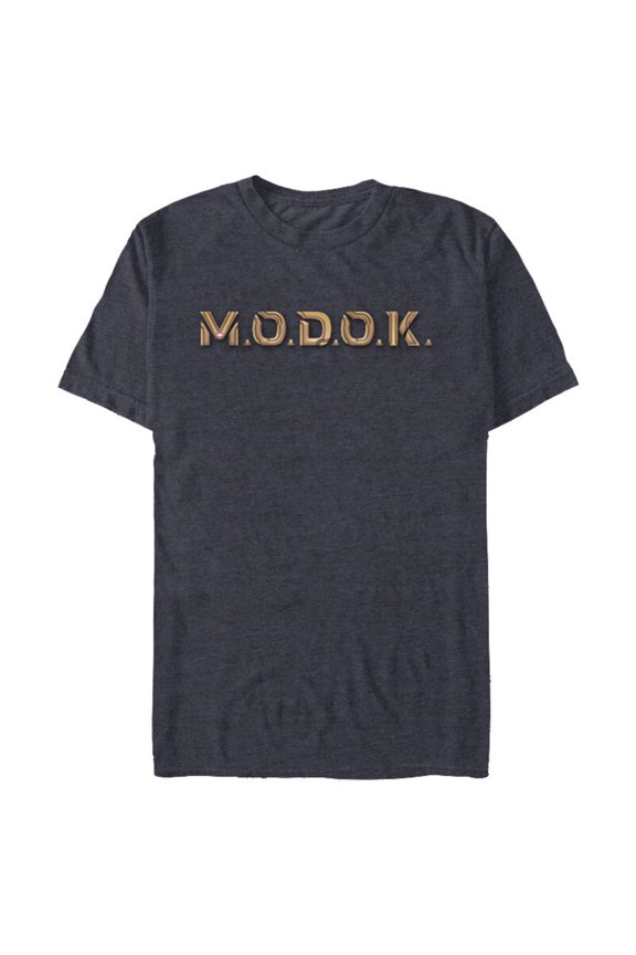 Ant-Man and the Wasp: Quantumania MODOK Name Logo - Short Sleeve Blended T-Shirt for Adults - Customized-Navy Heather
