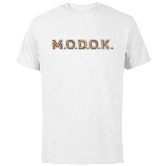 Marvel Ant-Man and the Wasp: Quantumania MODOK Name Logo - Short Sleeve Cotton T-Shirt for Adults - Customized-White