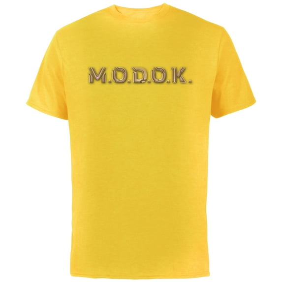 Marvel Ant-Man and the Wasp: Quantumania MODOK Name Logo - Short Sleeve Cotton T-Shirt for Adults - Customized-Yellow