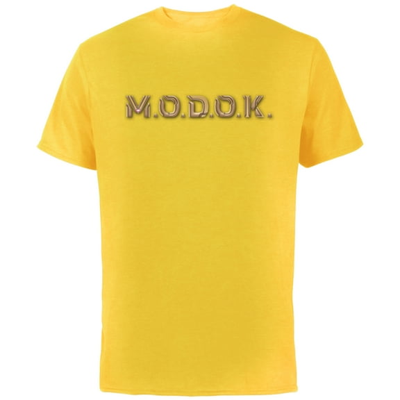 Marvel Ant-Man and the Wasp: Quantumania MODOK Name Logo - Short Sleeve Cotton T-Shirt for Adults - Customized-Yellow