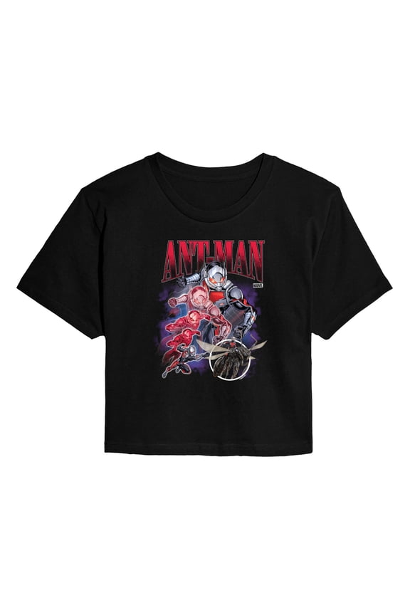 - Antman Collage - Juniors Cropped Graphic T-Shirt