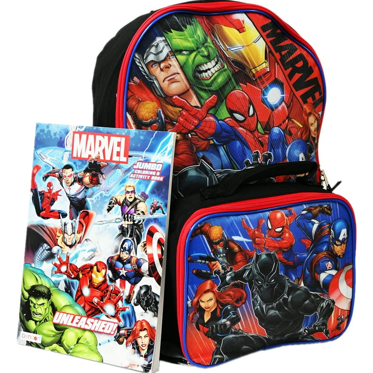 Marvel Avengers Lunch Box Set For Boys and Girls - Marvel School Supplies  Bundle with 2-Compartment Avengers School Lunch Bag Plus Stickers and More