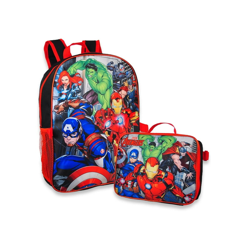 Marvel Avengers 16 School Backpack With Detachable Lunch Box