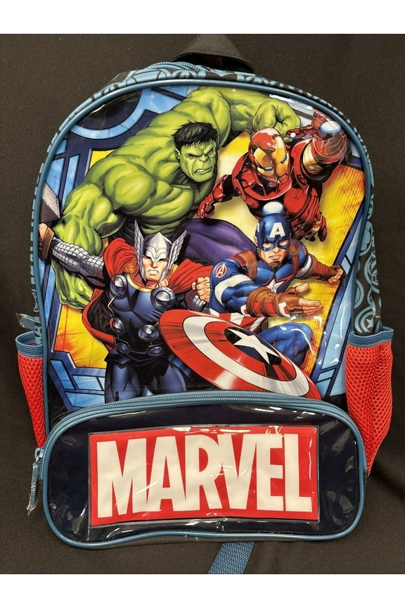 Marvel Avengers 2 Zip Compartment Adjustable Strap 2 Side Pockets Backpack