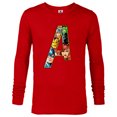 thumbnail image 1 of Marvel Avengers 60th Anniversary A-Logo Symbol Faces- Long Sleeve T-Shirt for Men - Customized-New Red, 1 of 5