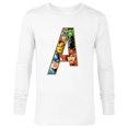 thumbnail image 1 of Marvel Avengers 60th Anniversary A-Logo Symbol Faces- Long Sleeve T-Shirt for Men - Customized-White, 1 of 5