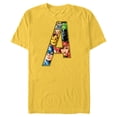 thumbnail image 1 of Marvel Avengers 60th Anniversary A-Logo Symbol Faces- Short Sleeve Blended T-Shirt for Adults - Customized-Yellow, 1 of 5