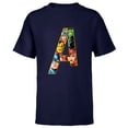 thumbnail image 1 of Marvel Avengers 60th Anniversary A-Logo Symbol Faces- Short Sleeve T-Shirt for Kids - Customized-Athletic Navy, 1 of 5