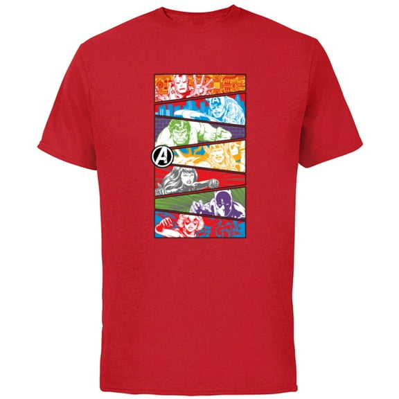 Marvel Avengers 60th Anniversary Classic Color Slices Retro- Short Sleeve Cotton T-Shirt for Adults - Customized-Red