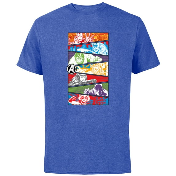 Marvel Avengers 60th Anniversary Classic Color Slices Retro- Short Sleeve Cotton T-Shirt for Adults - Customized-Royal Heather